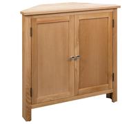 Bois Chêne Massif Armoire d'Angle Placard Présentoir Étagère Rangement vidaXL