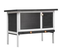 Bois Clapier d'Extérieur 1 Niveau Rouge Enclos Cage à Lapin Animaux vidaXL