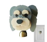 Bois - Cloche en bois en forme de chien, anneau de presse, décoration en forme d'animal | Parfait pour l'intérieur et l'extérieur, le salon, la chambre à coucher, l'entrée, la pendaison de crémaillère