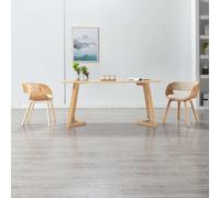 vidaXL Chaise en bois non pliable H. 70 cm intérieur beige