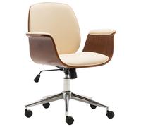Bois Courbé Chaise de Bureau Similicuir Fauteuil Pivotant Salon Maison vidaXL