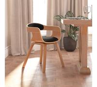 Vidaxl Chaise À Manger Noir Bois Courbé Et Similicuir Multicolore