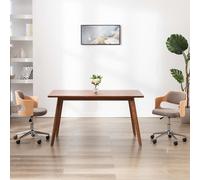 Chaise pivotante de salle à manger Taupe Bois courbé et tissu Taupe