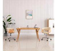 Bois Courbé Chaise Pivotante à Dîner Similicuir Noir Salle à Manger vidaXL