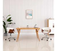 vidaXL Chaise pivotante de bureau Noir Bois courbé et similicuir