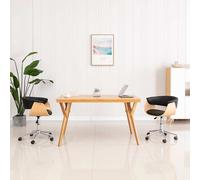 Bois Courbé Chaise Pivotante de Bureau Noir Similicuir Salon Siège vidaXL