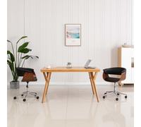 Bois Courbé Chaise Pivotante de Bureau Noir Similicuir Siège Salon vidaXL