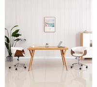 vidaXL Chaise pivotante de bureau Blanc Bois courbé et similicuir3054831 Noir G
