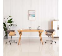 vidaXL Chaise pivotante de bureau Taupe Bois courbé et tissu