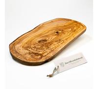 Bois D 'ol Ivier Planche à Découper pour Steak avec Gorge en Coupe Naturelle - 30cm