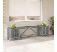 vidaXL Banc de jardin 150 cm avec 2 jardinières Bois d'acacia Gris