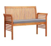 vidaXL Banc de jardin 2 places avec coussin 120cm Bois d'acacia massif