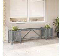 Bois d'Acacia Massif Banc de Jardin avec 2 Jardinières Terrasse Patio vidaXL