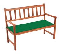 vidaXL Banc de jardin avec coussin 120 cm Bois d'acacia massif G