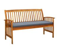 Bois d'Acacia Massif Banc de Jardin avec Coussin 147 cm Terrasse Patio vidaXL
