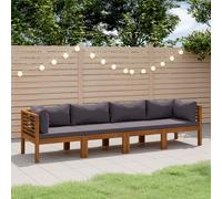 Bois d'Acacia Massif Canapé de Jardin à 4 Places avec Coussin Patio vidaXL
