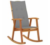 Bois d'Acacia Massif Chaise à Bascule avec Coussins Fauteuil de Jardin vidaXL