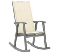 vidaXL Chaise à bascule avec coussins Gris Bois d'acacia massif