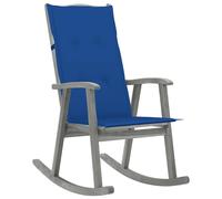 Bois d'Acacia Massif Chaise à Bascule avec Coussins Gris Fauteuil vidaXL