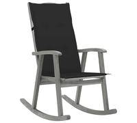 Schommelstoel met kussens massief acaciahout grijs3064216