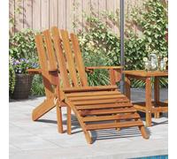 vidaXL Chaise extérieure pliable en bois massif H. 90 cm Marron