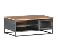 vidaXL Table basse en bois d'acacia massif 90x50x35 cm Gris