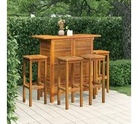 Bois d'Acacia Massif Table Chaises de Bar 3 pcs Bistrot Salle à Manger vidaXL
