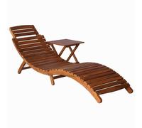 Vidaxl Chaise Longue Avec Table Bois D'acacia Massif Marron Marron