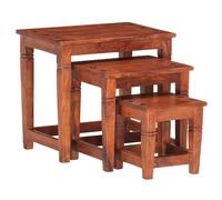 Bois d'Acacia Massif Tables Gigognes 3 pcs Table Basse Table d'Appoint vidaXL