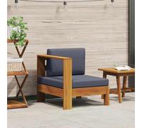 Bois d'acacia Salon de Jardin 2 pcs avec Coussins Blanc Crème Mobilier vidaXL