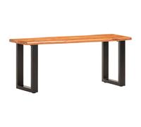 Bois d'Acacia Solide Banc au Bord Naturel du Bois 110 cm Acier Salon vidaXL