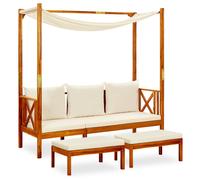 Vidaxl Banc De Jardin Avec Table Et Repose-Pieds Bois D'acacia Solide