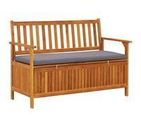 Bois d'Acacia Solide Banc de Rangement de Jardin 120 cm Extérieur vidaXL