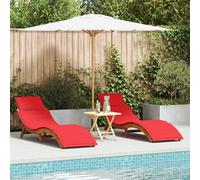 vidaXL Chaise longue Bois d'Acacia solide avec coussin Jardin Patio Terrasse