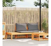 Bois d'Acacia Solide Chaise Longue avec Coussins Blanc Crème Jardin vidaXL