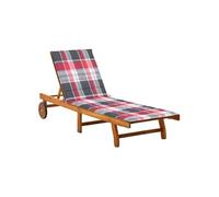 Acacia Solide Chaise Longue de Jardin 2 Places avec Coussins Transat vidaXL