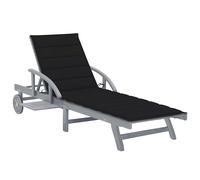 Chaise longue de jardin avec coussin Bois d'acacia solide3061336