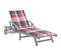 Bois d'Acacia Solide Chaise Longue de Jardin avec Coussin Transat vidaXL