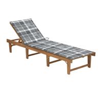 Chaise Longue Pliable Avec Coussin Bois D'acacia Solide