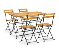 Bois d'Acacia Solide Mobilier à Dîner d'Extérieur Pliable 7 pcs Jardin vidaXL
