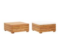 Bois d'Acacia Solide Salon de Jardin 2 pcs avec Coussins Mobilier Patio vidaXL