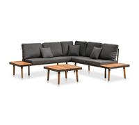 Bois d'Acacia Solide Salon de Jardin 4 pcs avec Coussins Mobilier Patio vidaXL