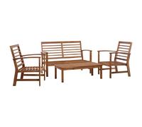 Bois d'Acacia Solide Salon de Jardin 4 pcs avec Coussins Mobilier vidaXL