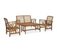 Bois d'Acacia Solide Salon de Jardin 4 pcs Mobilier de Patio Terrasse vidaXL