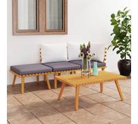 Vidaxl Salon De Jardin 4 Pcs Avec Coussins Bois D'acacia Solide