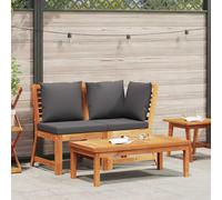 vidaXL Canapé central sectionnel avec coussin gris foncé Bois d'acacia Gris