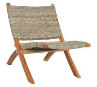 Bois d'Acajou Chaise de Relaxation Rotin Naturel Kubu Salon Maison vidaXL