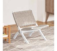 vidaXL Chaise de relaxation rotin kubu naturel et bois d'acajou massif