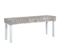 Bois d'acajou Massif Banc 110 cm Rotin Naturel Kubu Entrée Salon vidaXL