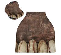 Bois De Baseball Ancien Housse de Canopée pour Poussette,Siège de Voiture pour Bébé Dais Siège Auto Couverture D'Allaitement Pare-Soleil Respirant Extensible pour Bébé